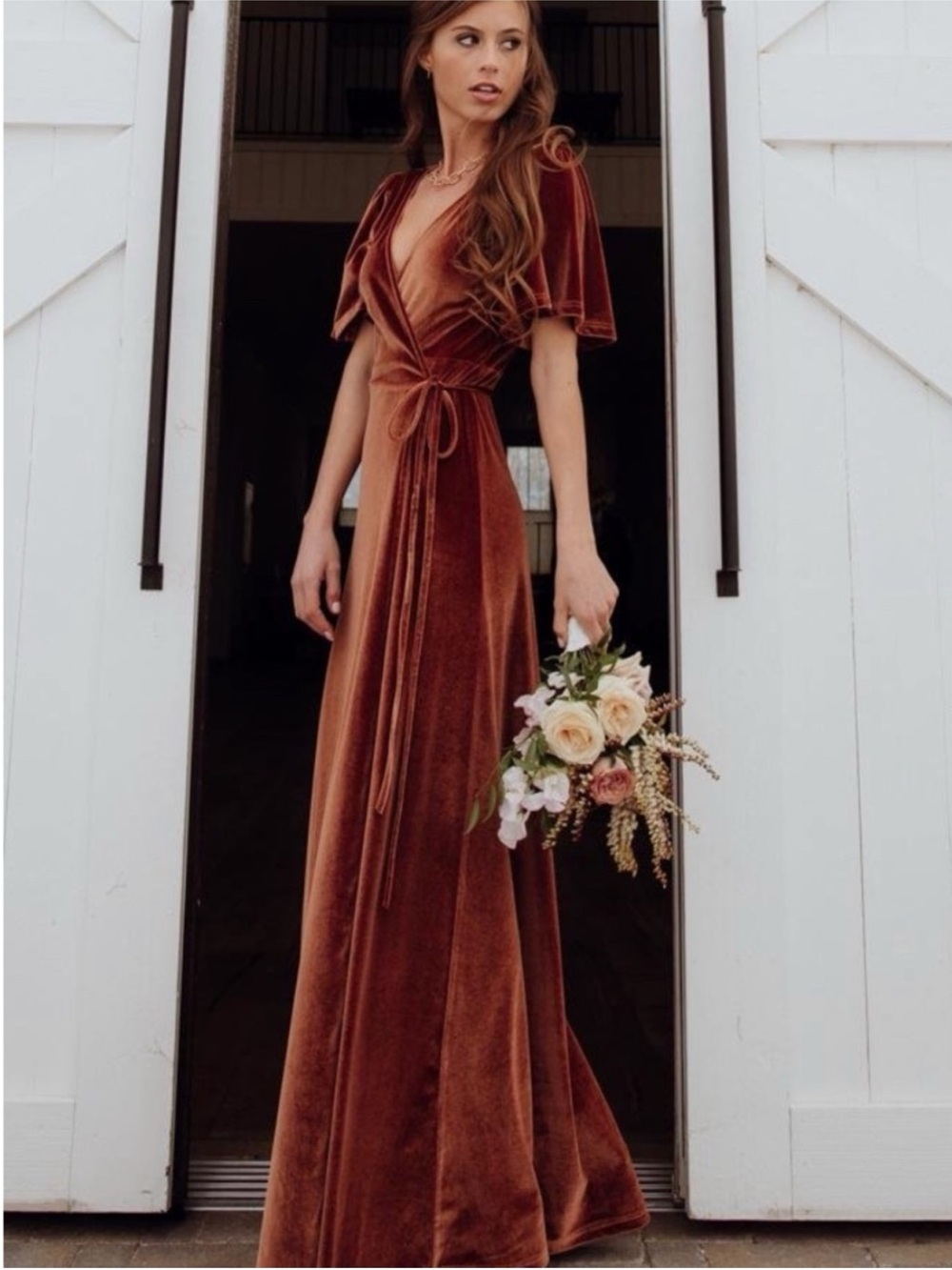 NWT Baltic Born Meghan Short Sleeve Velvet Wrap Maxi Dress Size XL - Picture 4 of 15